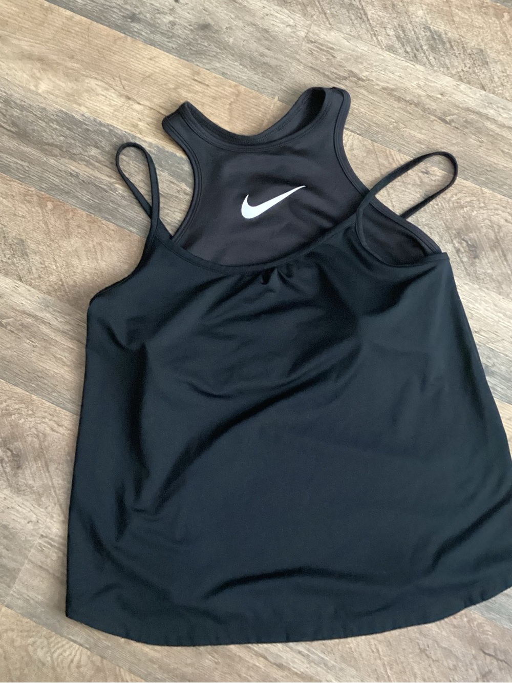 Nike Women’s Black Tank Top with White Swoosh